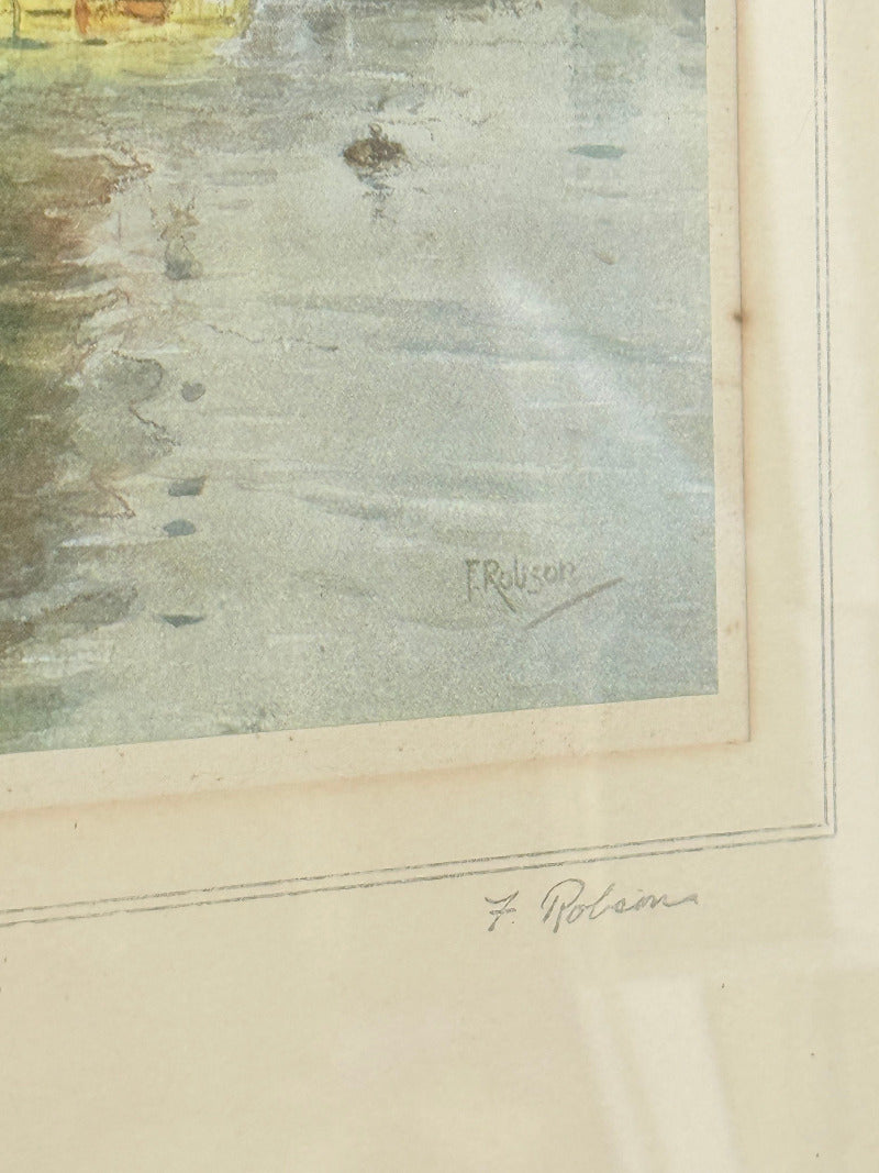 framed print of dutch windmill beside water in holland with reflection photographed on white surface