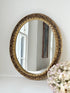 vintage gold oval mirror with ornate gilt painted frame