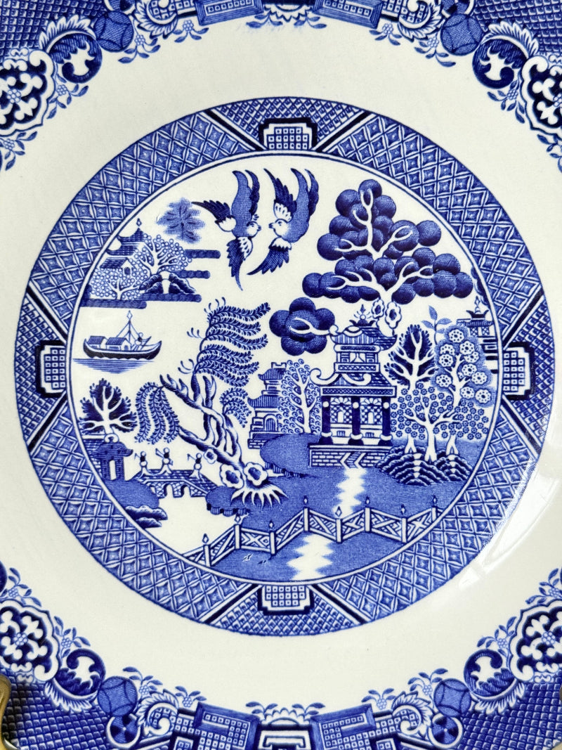 Wood and Sons Blue Willow serving plate shown on a white surface.