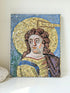 Vintage Mosaic Artwork of a Saint or Angel in Gold and Blue Robes