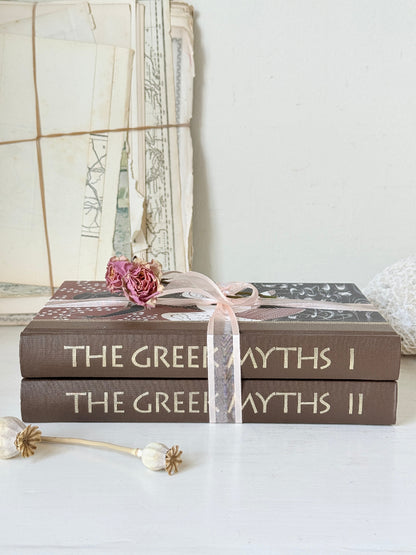 Pair of Vintage Greek Myths Books with Decorative Ribbon Styling