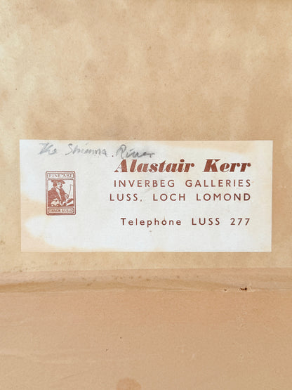 A vintage paper label or card with printed and handwritten text, including &