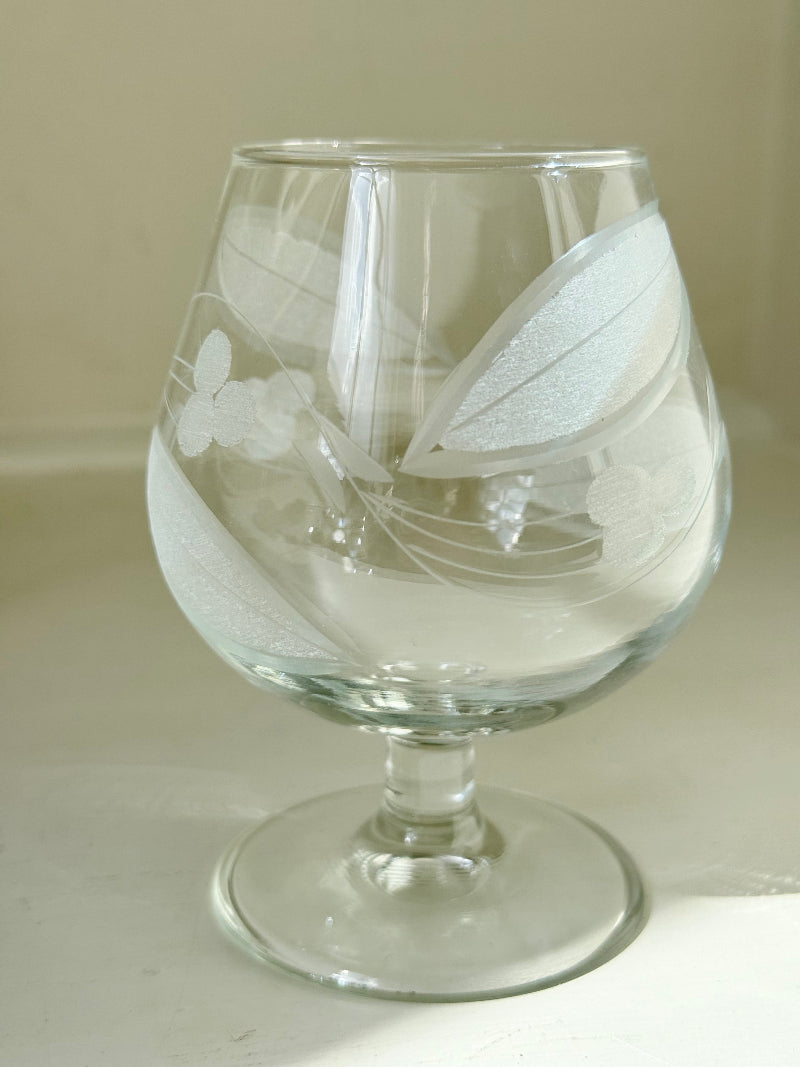 Vintage Etched Bailey’s Glasses, Set of Six