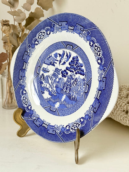Wood and Sons Blue Willow serving plate shown on a white surface.