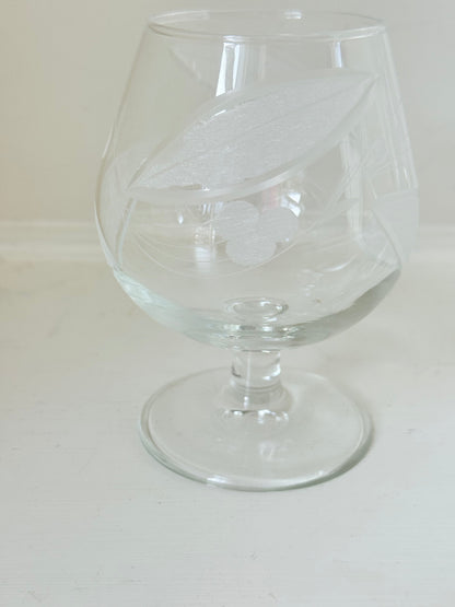 Vintage Etched Bailey’s Glasses, Set of Six