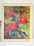 Poinsettias No 1 oil painting by Muriel Hester Broughton in red and green in a pale gilt frame