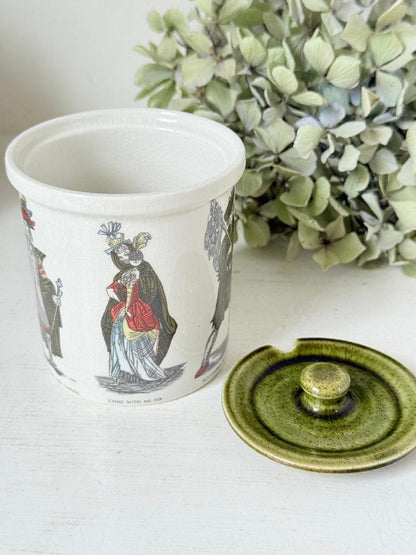 Vintage Holkham Condiment Pot with Green Lid