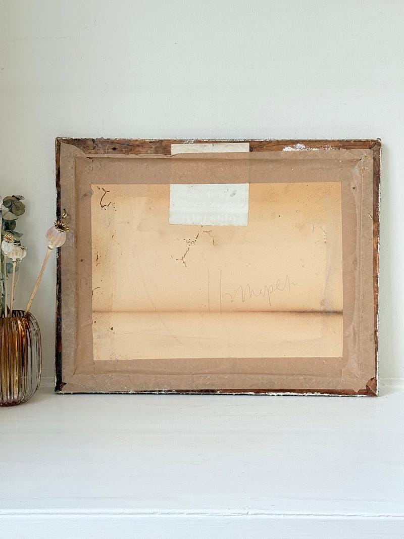 Vintage Cubist Bordeaux Bottle Still Life, Oil on Canvas, Gilt Frame
